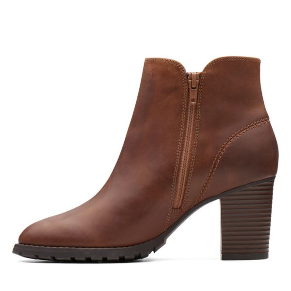 Clarks Womens Verona Trish Ankle Boots Dark Brown | UK-6945017